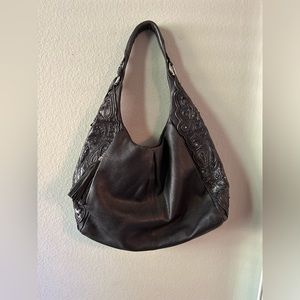 BRIGHTON Masterpiece Steph Collection Black Leather Shoulder Hobo